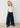 Calças de ganga de corte largo estilo pantalona menina