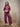 conjunto desportivo bordeaux KensyByAna com camisola com capuz  de gola subida e fecho.
