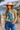 Top feminino estampado abstrato em tons coral e laranja com laçada no decote e corte sem mangas Silvina Campos