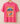 T-shirt rosa feminina com estampado La Dolce Vita Beach Club, palmeiras, espreguiçadeiras e inspiração tropical de verão.